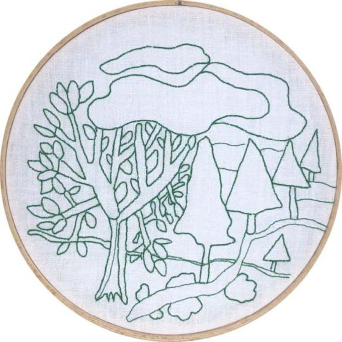 Kit de broderie traditionnelle :  Qu'elle était verte ma vallée.